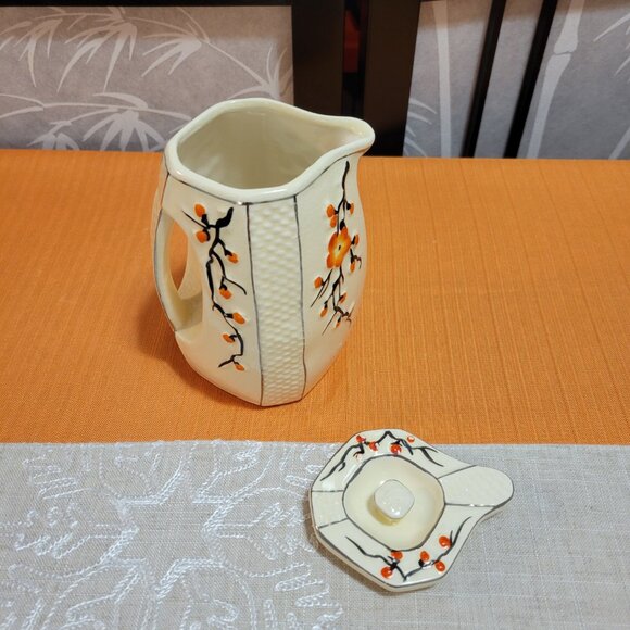 Vintage 1930's Japanese Moriyama Hand-Painted Creamer with Lid - Picture 3 of 5
